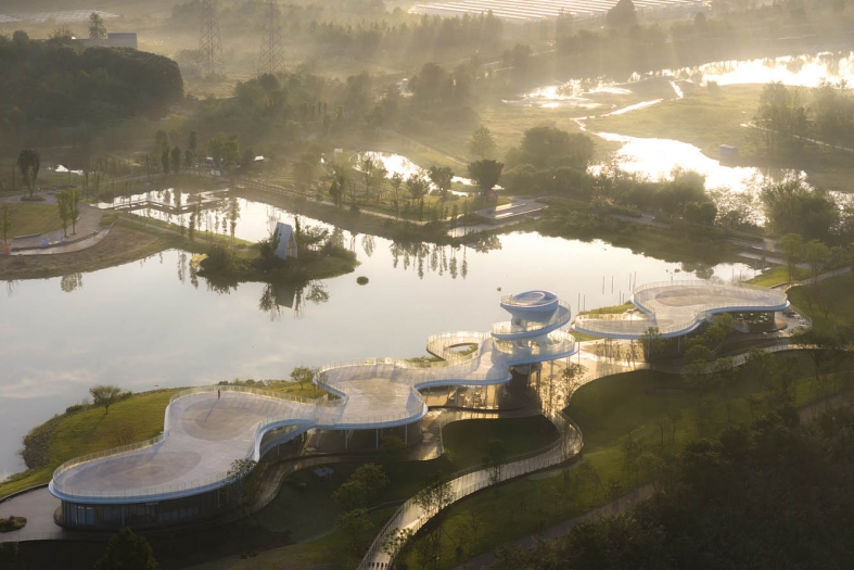 Lujiatan Wetland Park Commercial Service Center design by MUDA-Architects #architecture