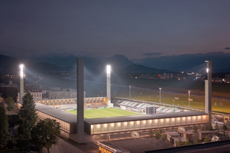 Reichshof Stadium design by Bernardo Bader Architekten