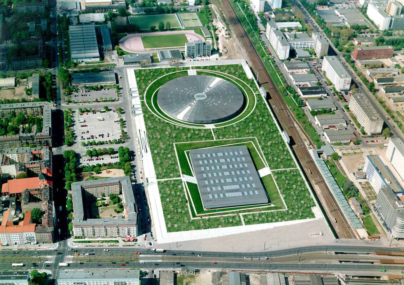 Berlin’s Olympic Velodrome and Swimming Pool design by Dominique Perrault Architecte, APP & Rolf Reichert 